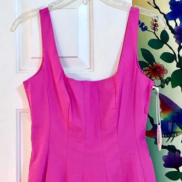 🌺🎉HP🎉🌺 NWT Staud Wells Mini Dress Peony - Picture 10 of 16